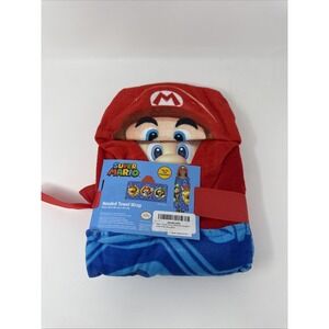 Nintendo SUPER MARIO Hooded cotton Towel Wrap 24" x 50" Swimming Pool Towel